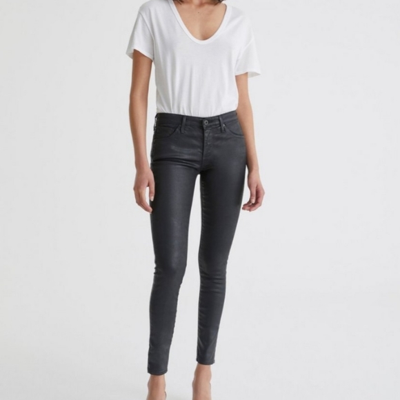 Ag Adriano Goldschmied Denim - AG Vintage Leatherette The Legging Ankle Super Skinny Ankle Jeans 29